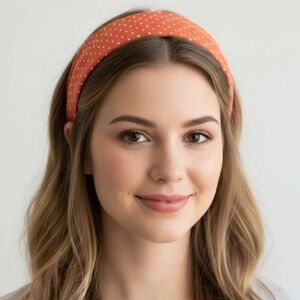 Orange Polka Dot Headband, Women's Headband, Hair Accessories
